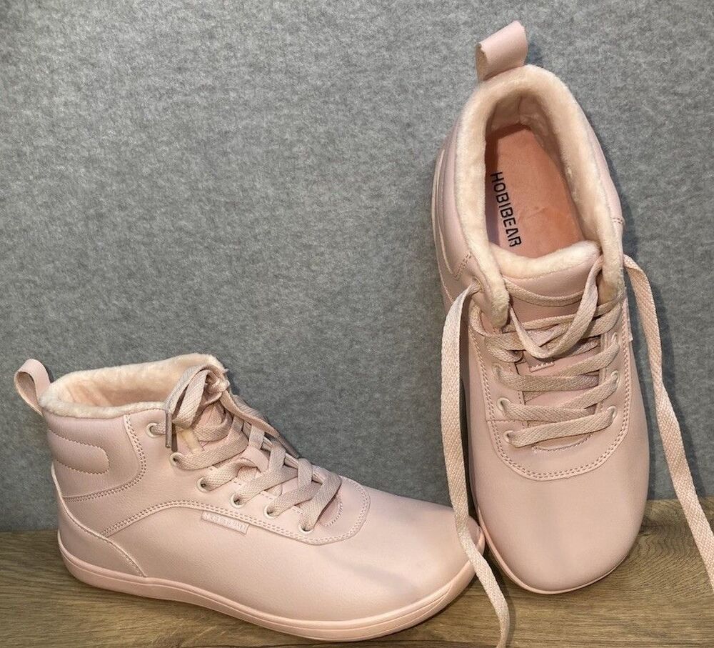 hobibear Sz 40 High top Sneaker Pink Winter Shoe barefoot Minimal Cozy Retro